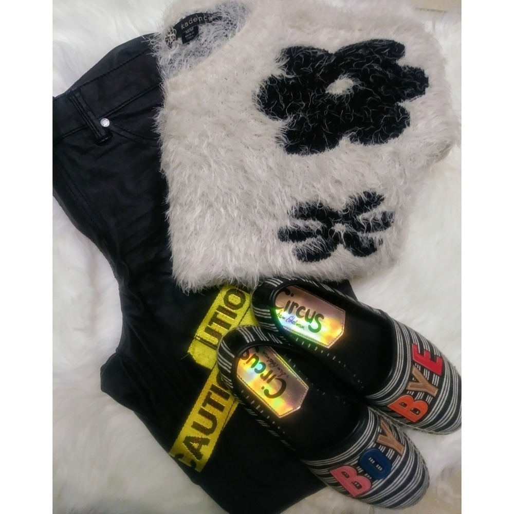 Black & White Fuzzy Sweater